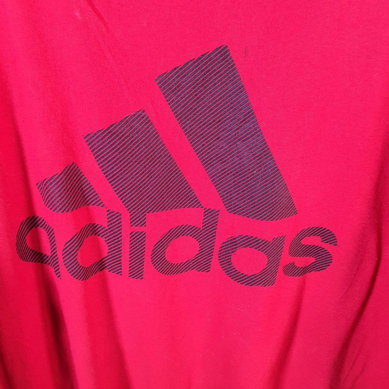 Vintage Adidas Go To Tee T Shirt Men’s 2XL Red Three Stripes Logo Athletic