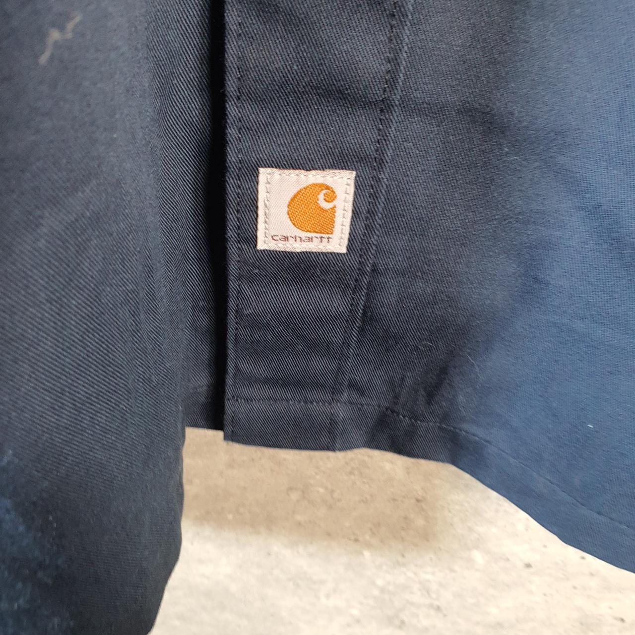 Vintage Carhartt Shirt Button Down Mens XL Navy Blue Long Sleeve Relaxed Fit