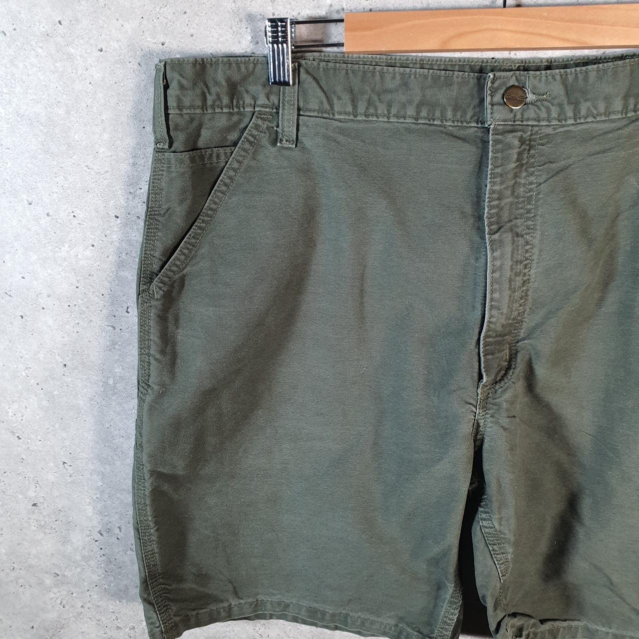 Vintage Carhartt Baggy Carpenter Shorts Jorts Cargo Men’s W40 Khaki Green Relaxed Fit Workwear A4722