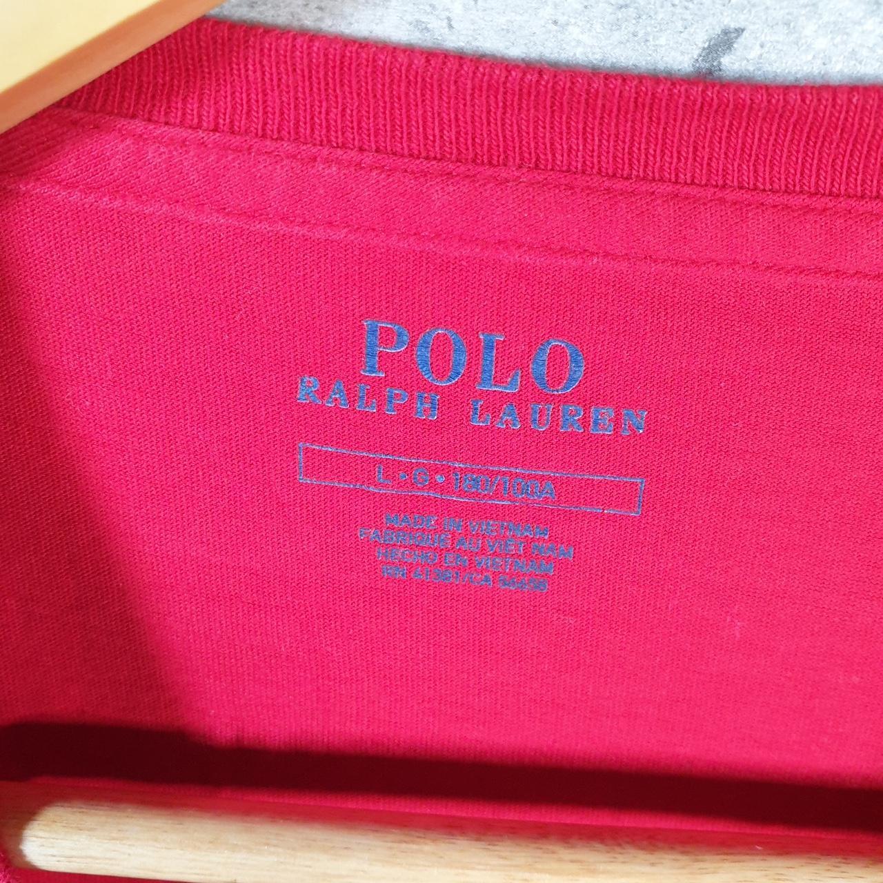 Vintage Ralph Lauren Polo T Shirt Men’s Large Red Embroidered Classic Fit Pony C9148