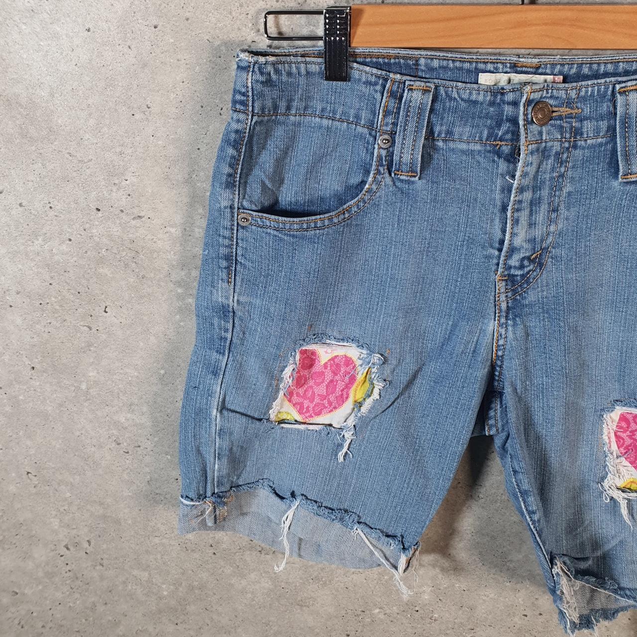 Vintage Levi’s 525 Cut Off Baggy Shorts Jorts Cargo Womens W30 Blue Relaxed Denim