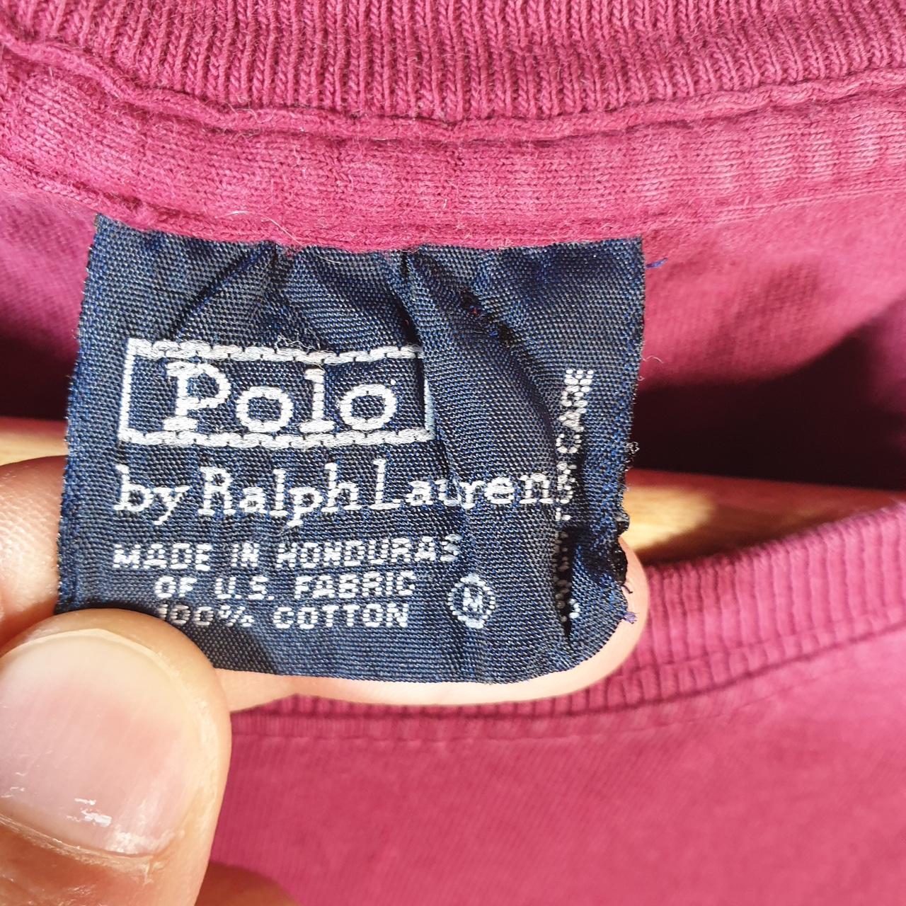 Vintage Ralph Lauren Polo T Shirt Men’s Medium Burgundy Embroidered Custom Fit Pony C9048