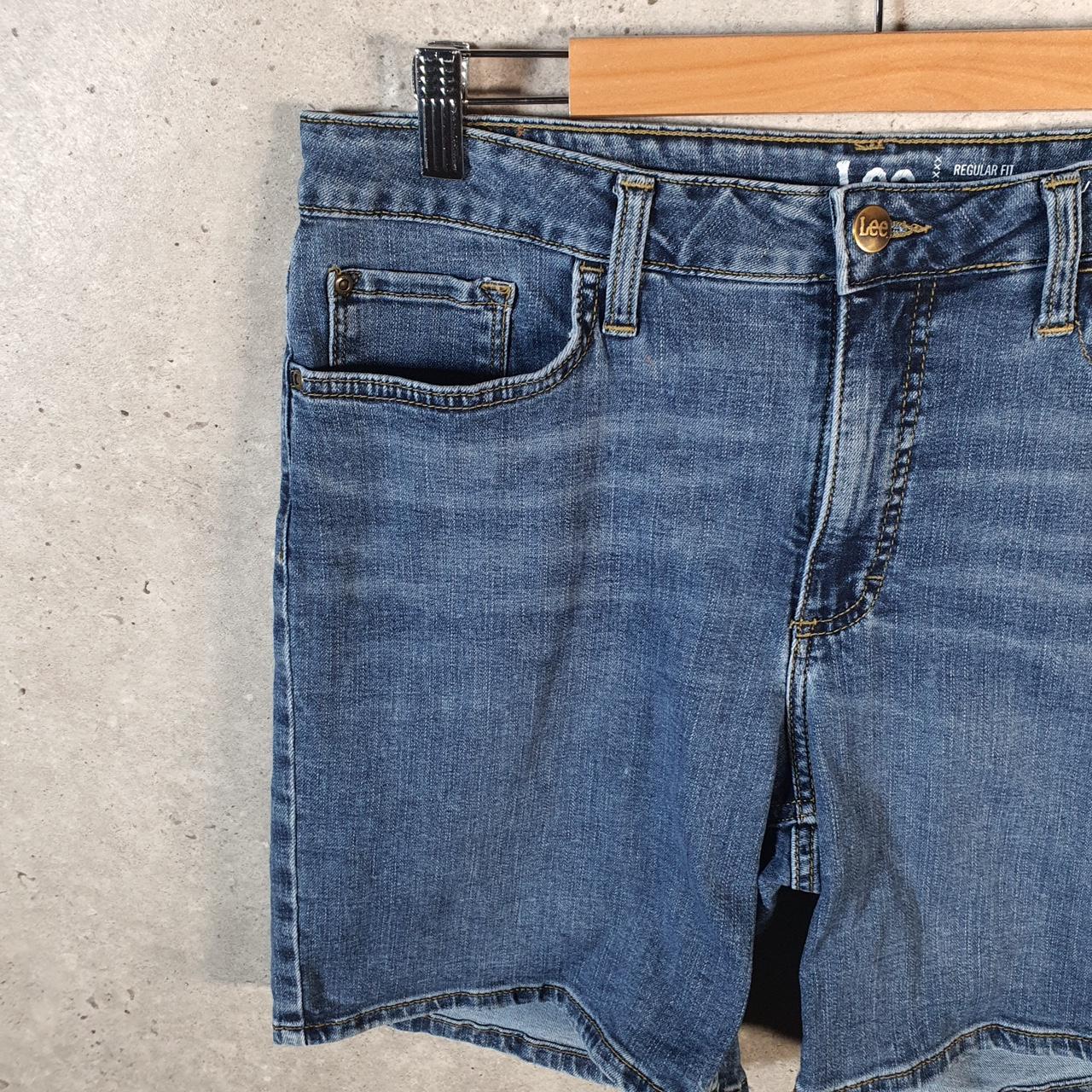 Vintage Lee Baggy Shorts Jorts Cargo Womens W32 Blue Denim Relaxed Cargo