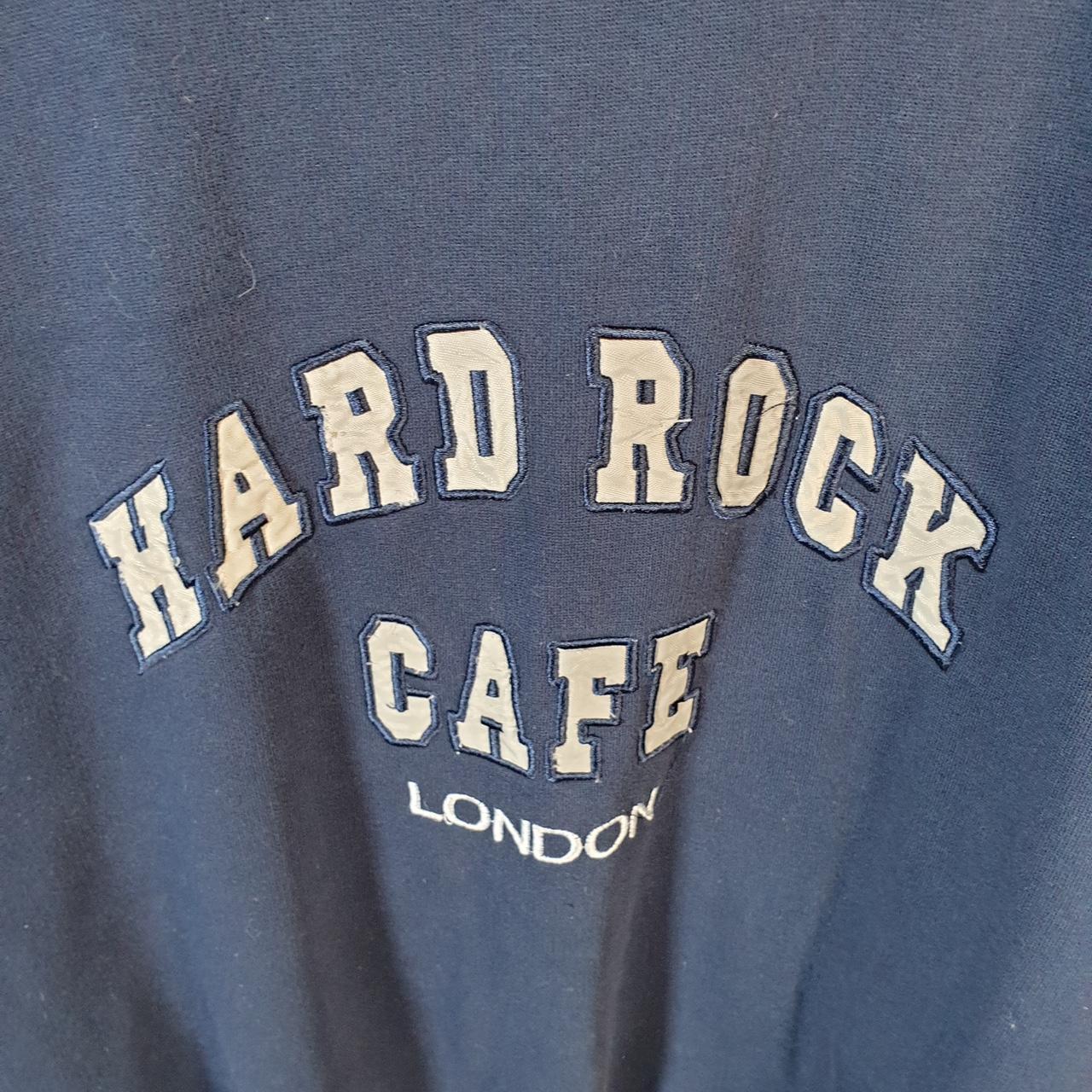 Vintage Hard Rock Cafe London Sweatshirt Mens XL Navy Blue USA Embroidered