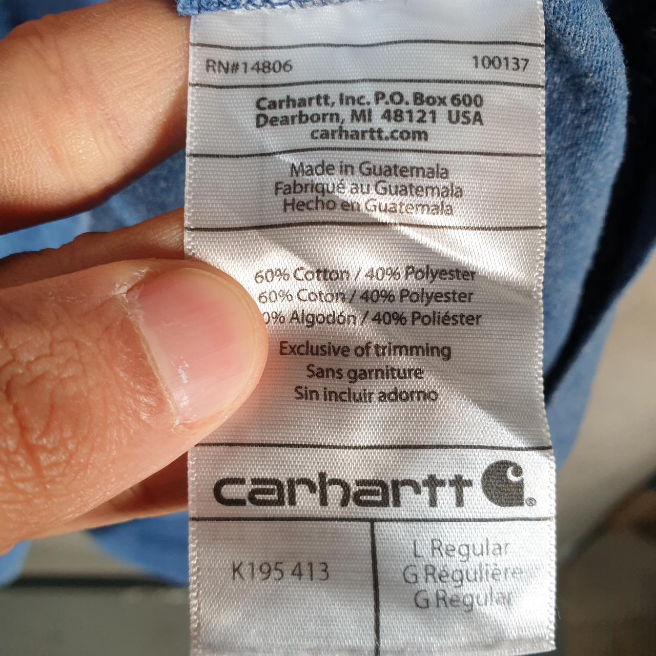 Vintage Carhartt Pocket T Shirt Men’s Large Blue Workwear Chore Utility Original Fit C9313