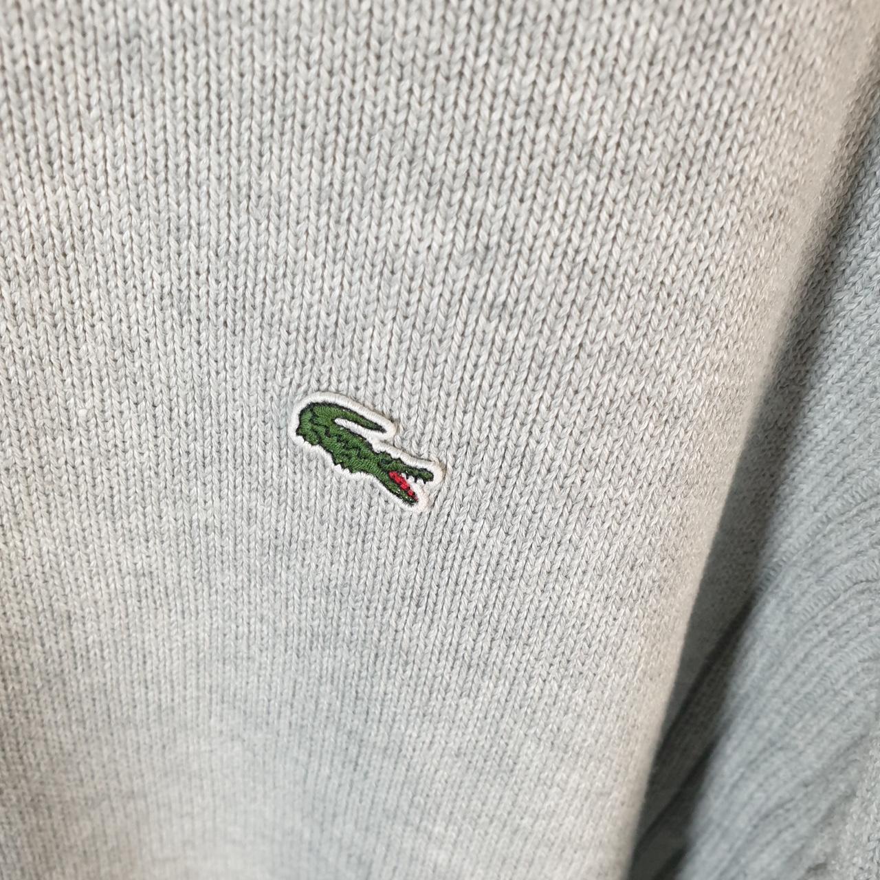 Vintage Lacoste Sweatshirt Men’s Large Grey 1/4 Zip Pullover Logo Y2K Jumper Logo Casual