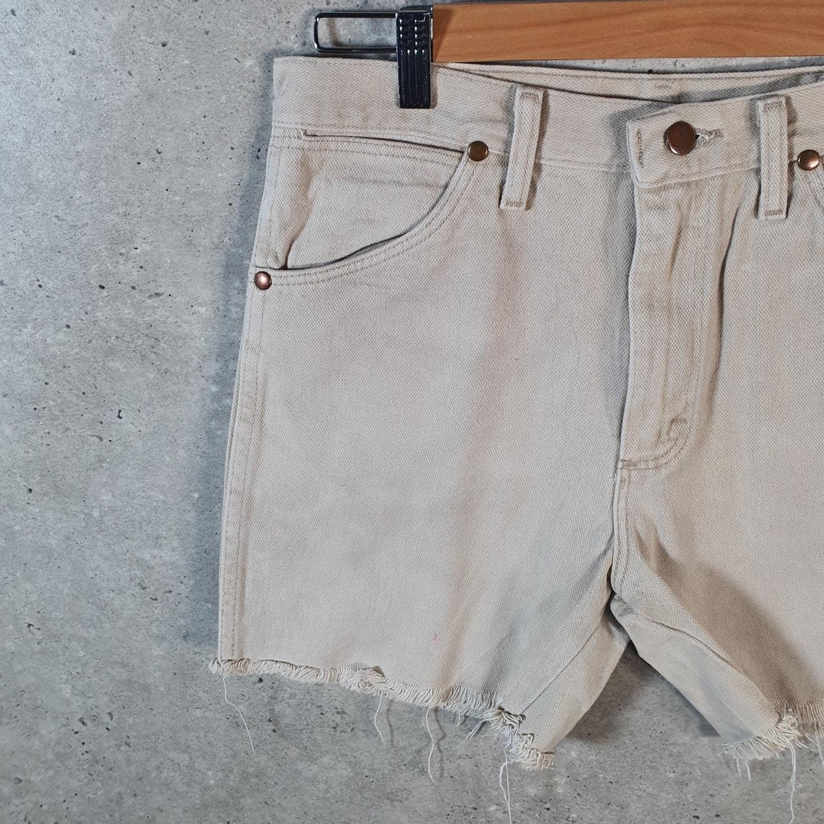 Vintage Wrangler Denim Shorts Jorts Cargo Men’s W30 Brown Relaxed Baggy Cotton