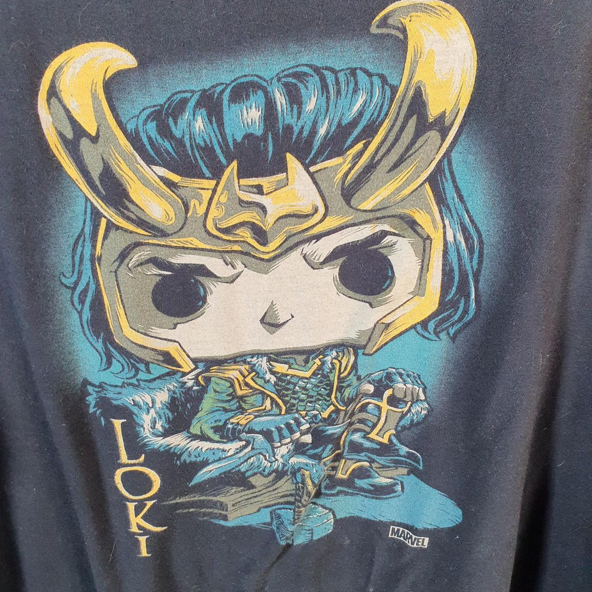 Vintage Marvel Loki T Shirt Men’s XL Black Spellout Graphic