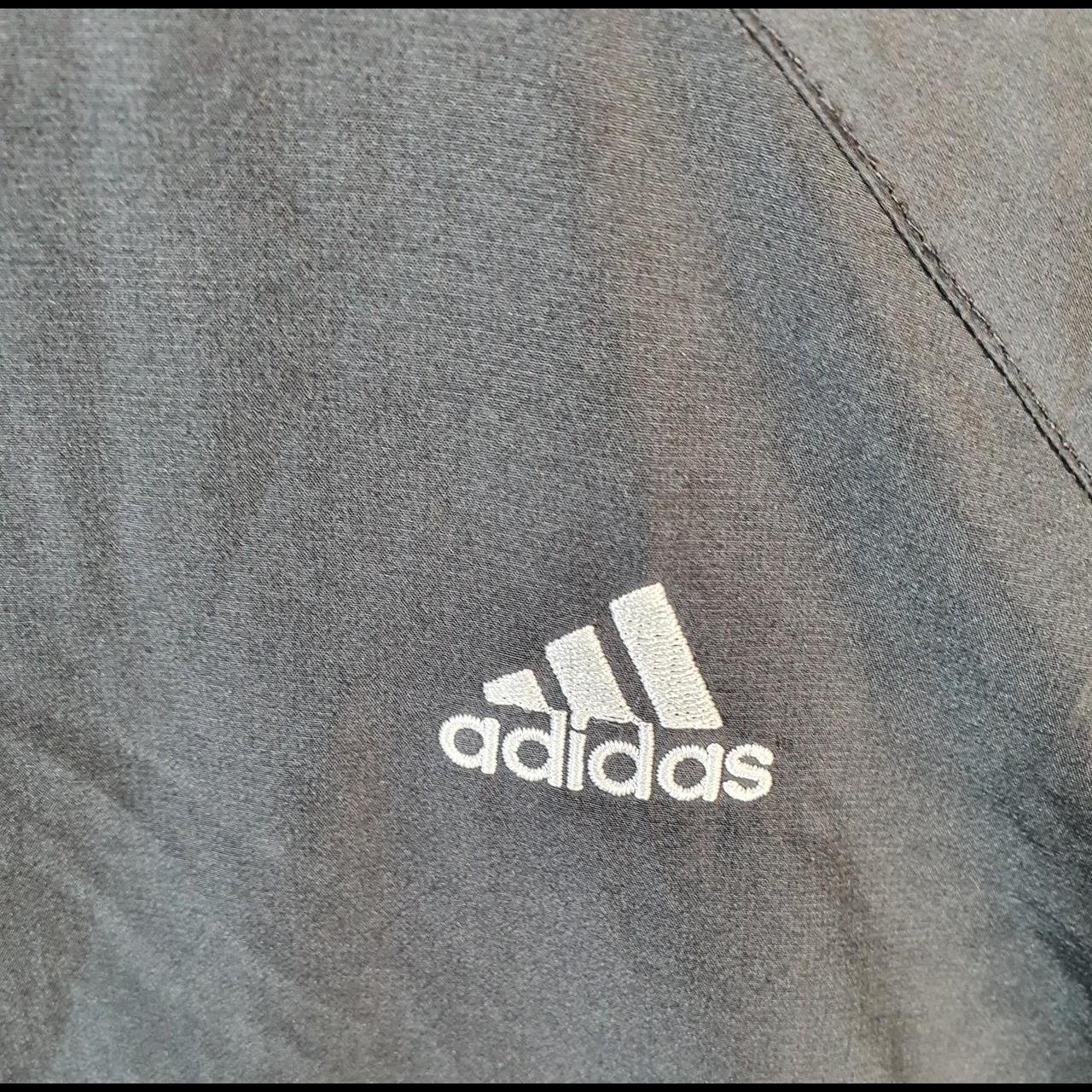 Vintage Adidas Windbreaker Track Jacket Womens XL Black USA Three Stripes Full Zip