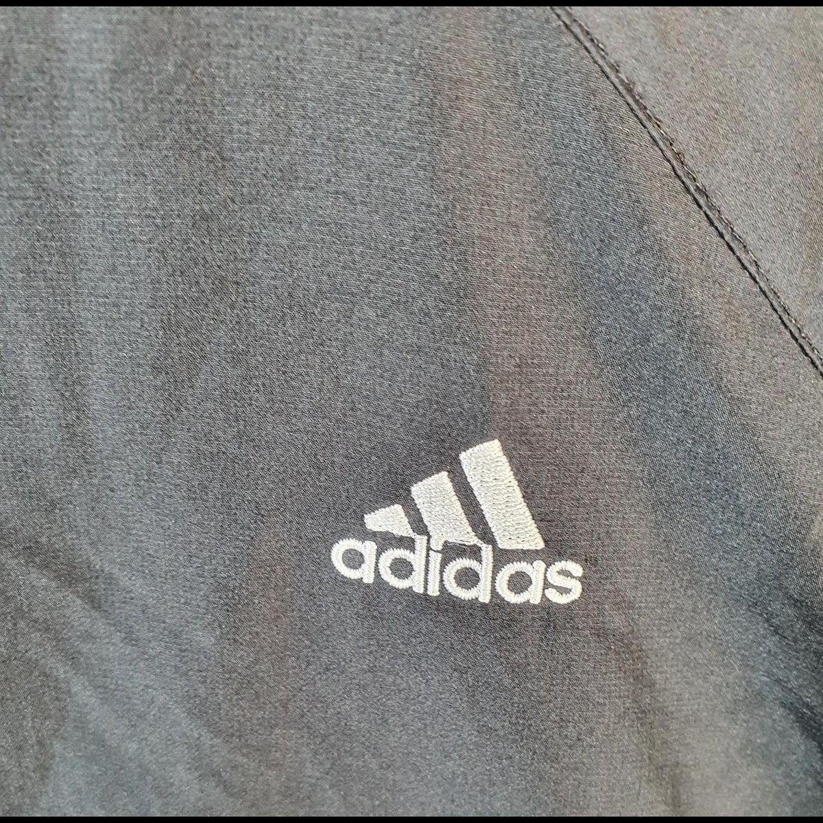 Vintage Adidas Windbreaker Track Jacket Womens XL Black USA Three Stripes Full Zip