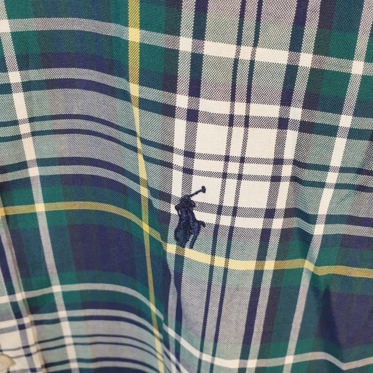 Vintage Ralph Lauren Button Down Shirt Men’s XL Green Checkered Classic Fit Cotton Pony Big Fish Vintage