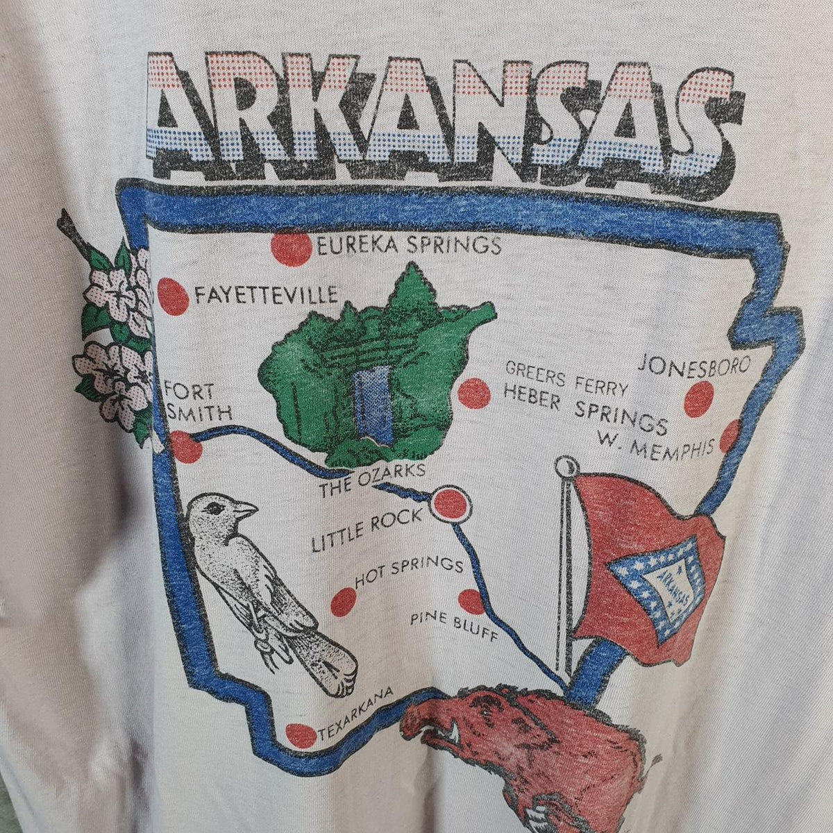 Vintage Best Fruit of the Loom Arkansas Single Stitch T Shirt Men’s Medium Lilac Big Fish Vintage