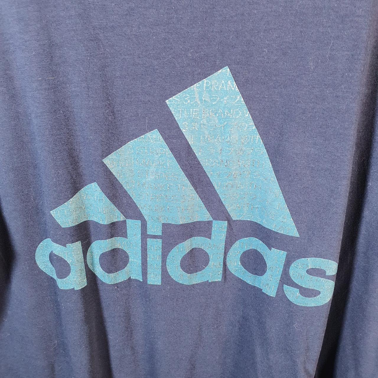 Vintage Adidas Go Tee Performance T Shirt Shirt Men’s Large Navy Blue Three Stripes Logo Athletic