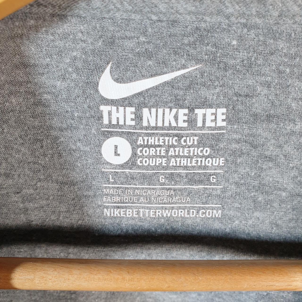 Vintage Nike T Shirt Men’s Large Grey Printed Single Swoosh Logo Athletic C8247