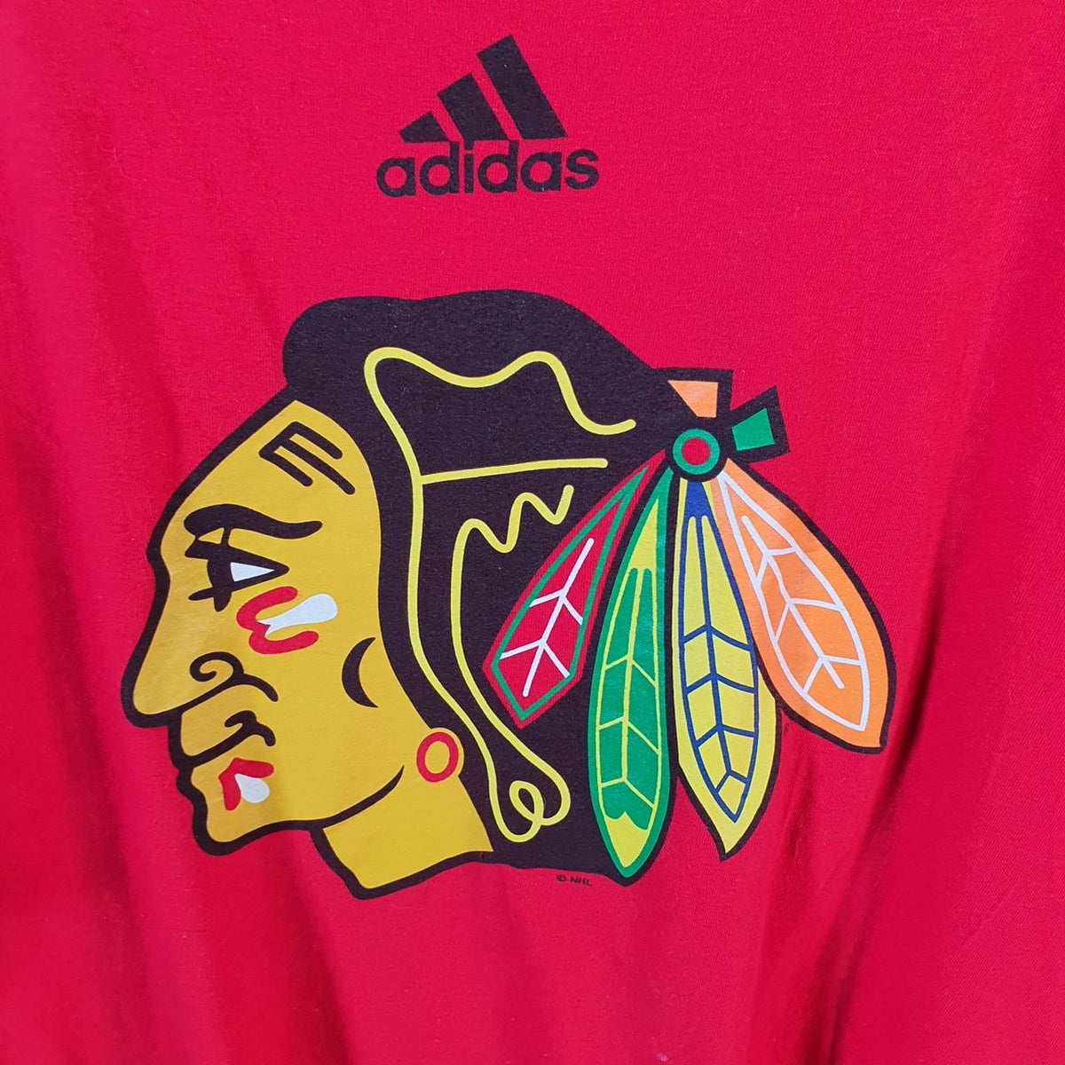 Vintage Adidas Go Tee Chicago USA T Shirt Men’s Large Red Three Stripes Logo Athletic