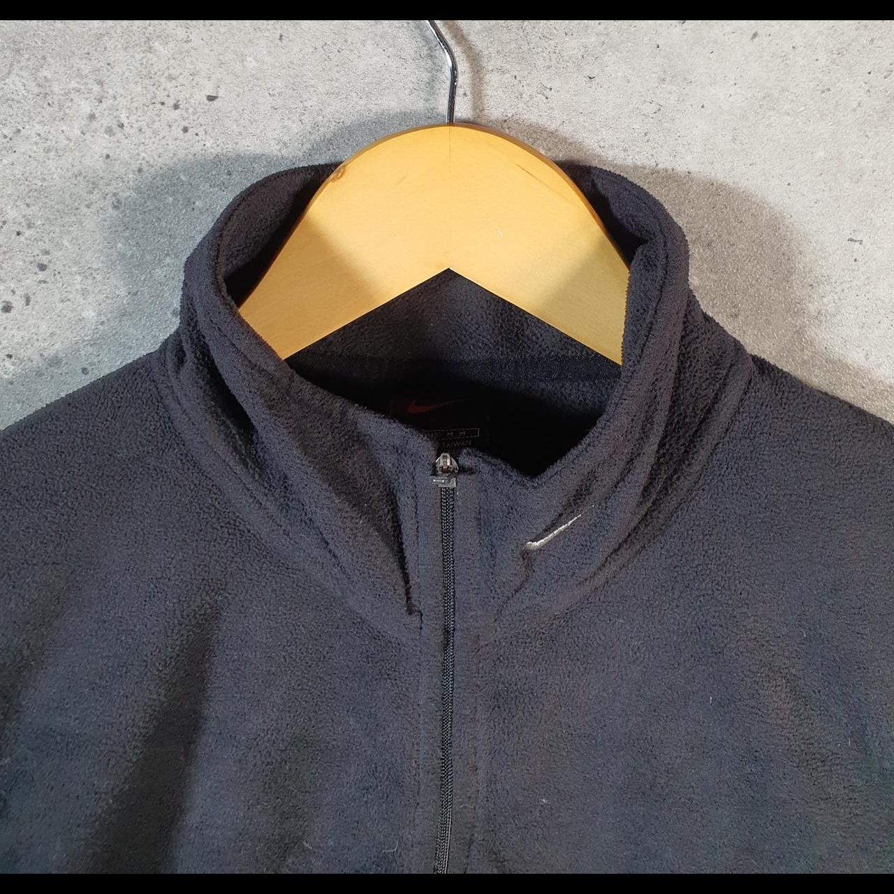 Vintage Nike Fleece Sweatshirt Womens Medium Black Y2K 1/4 Zip Pullover