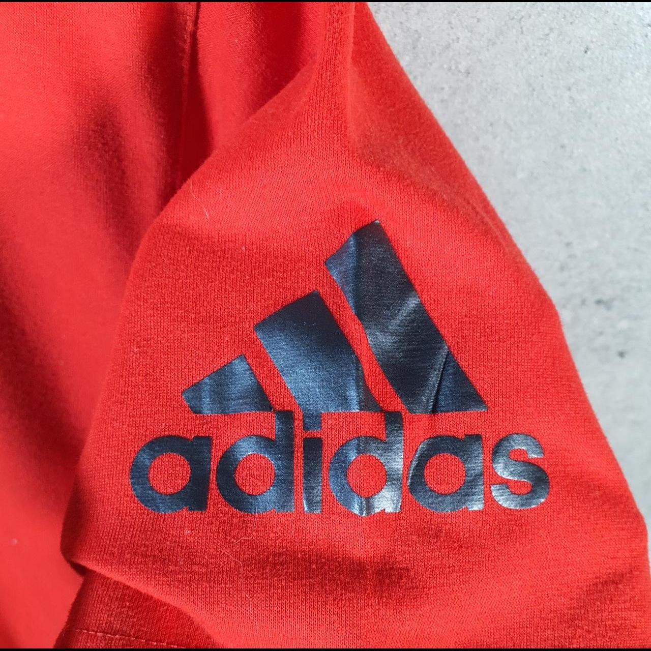 Vintage Adidas Freelift ClimaLite T Shirt Mens Small Orange Three Stripes Logo Athletic