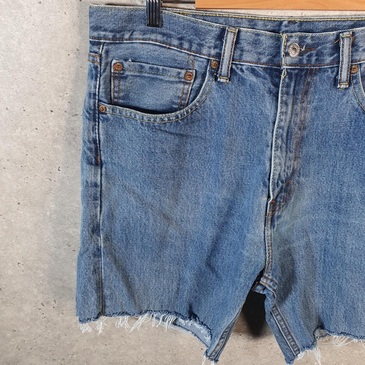 Vintage Levi’s 505 Cut Off Shorts Jorts Cargo Blue W36 Blue Relaxed Denim