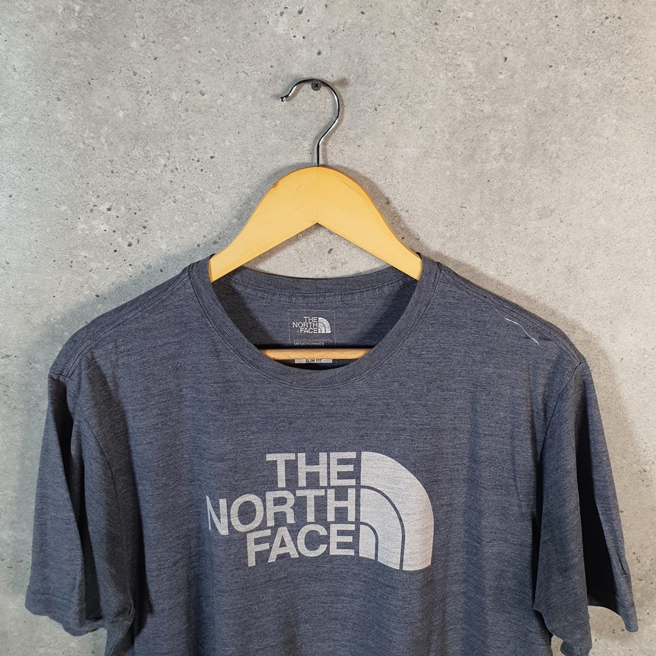 Vintage The North Face TNF Spellout T Shirt Shirt Men’s Large Grey Logo Athletic C9862