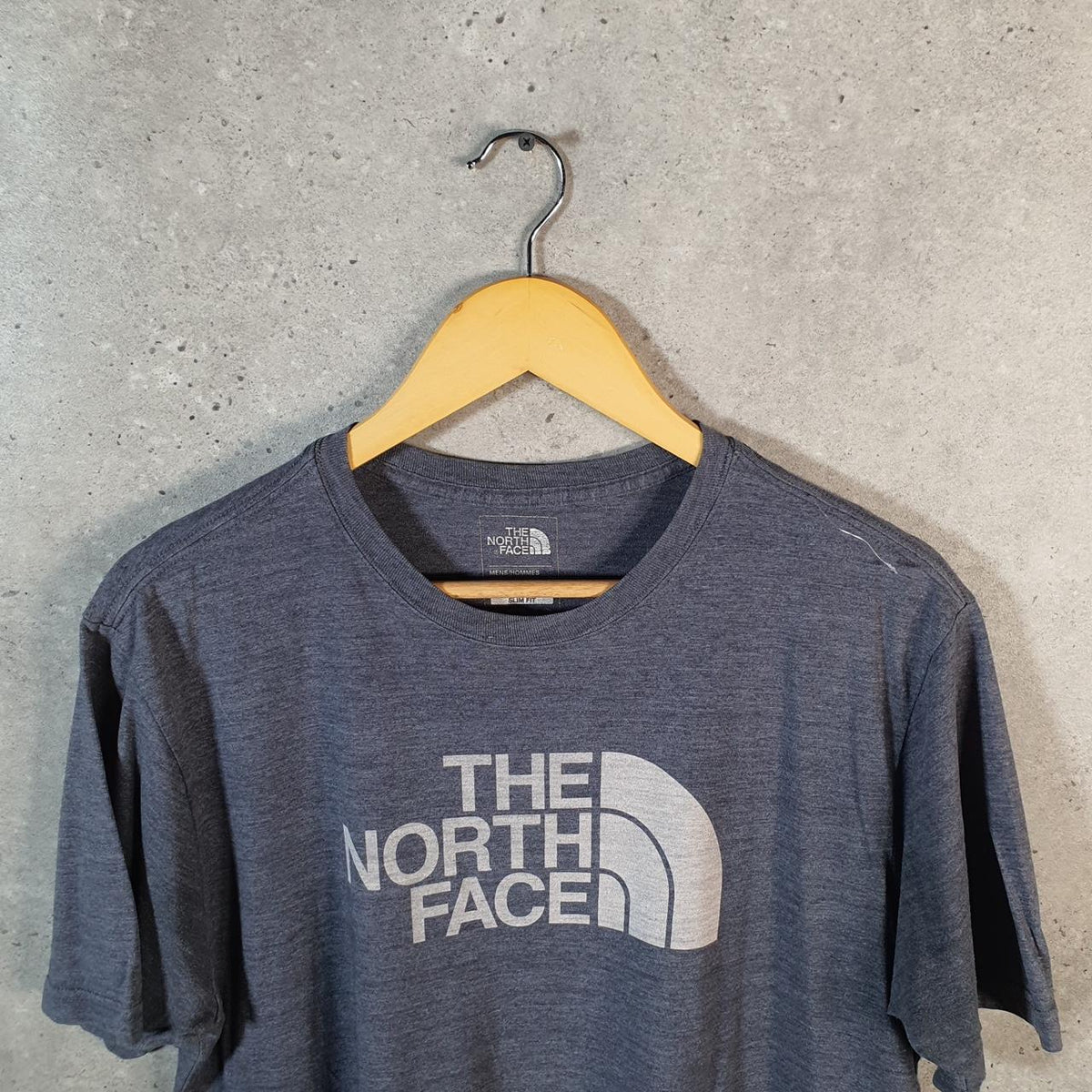 Vintage The North Face TNF Spellout T Shirt Shirt Men’s Large Grey Logo Athletic C9862