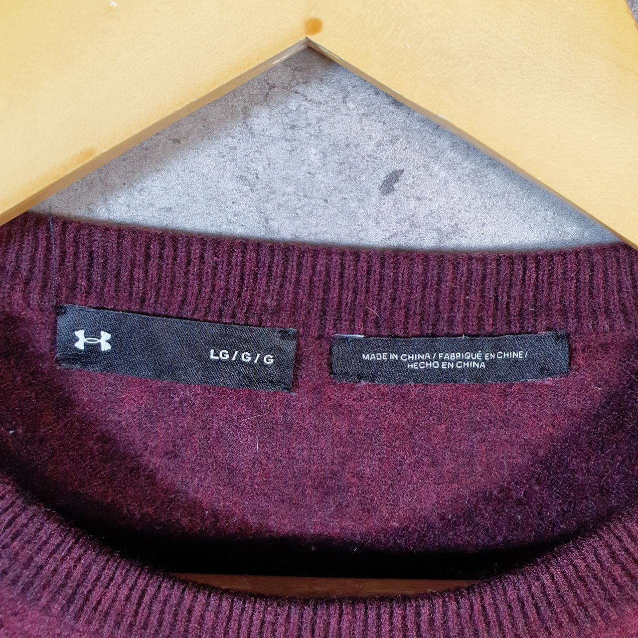 Vintage Under Armour Knit Sweater Women’s Large Burgundy Y2K Pullover Casual