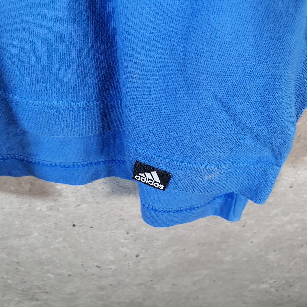 Vintage Adidas T Shirt Shirt Men’s Medium Blue Three Stripes Logo Athletic C9807