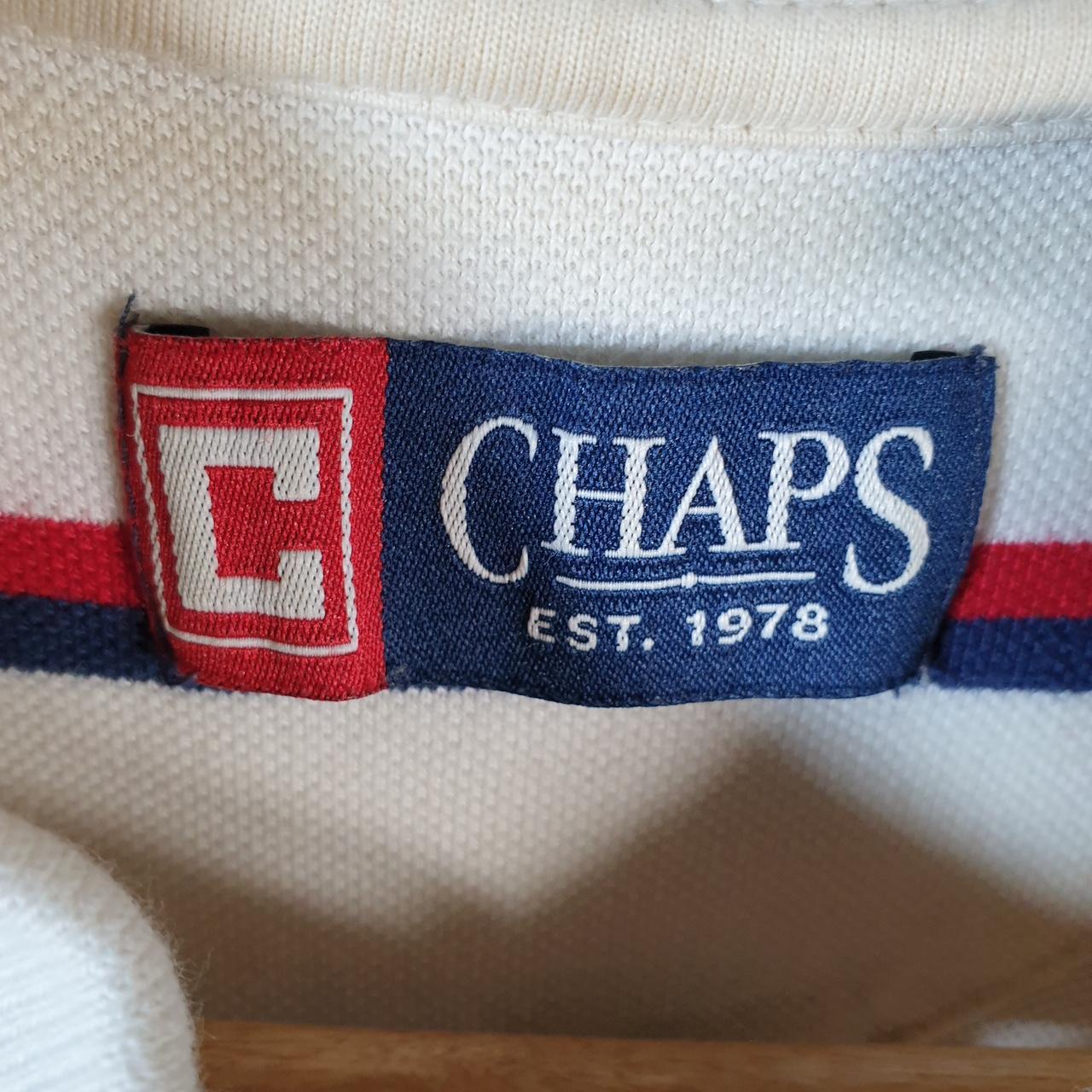 Vintage Chaps Ralph Lauren USA Shirt Men’s XL Striped White Cotton Custom Fit