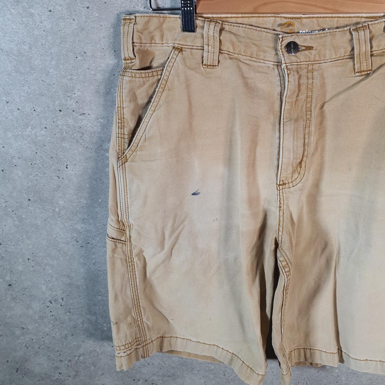 Vintage Carhartt Baggy Carpenter Shorts Jorts Cargo Men’s W33 Brown Relaxed Fit Workwear A4831