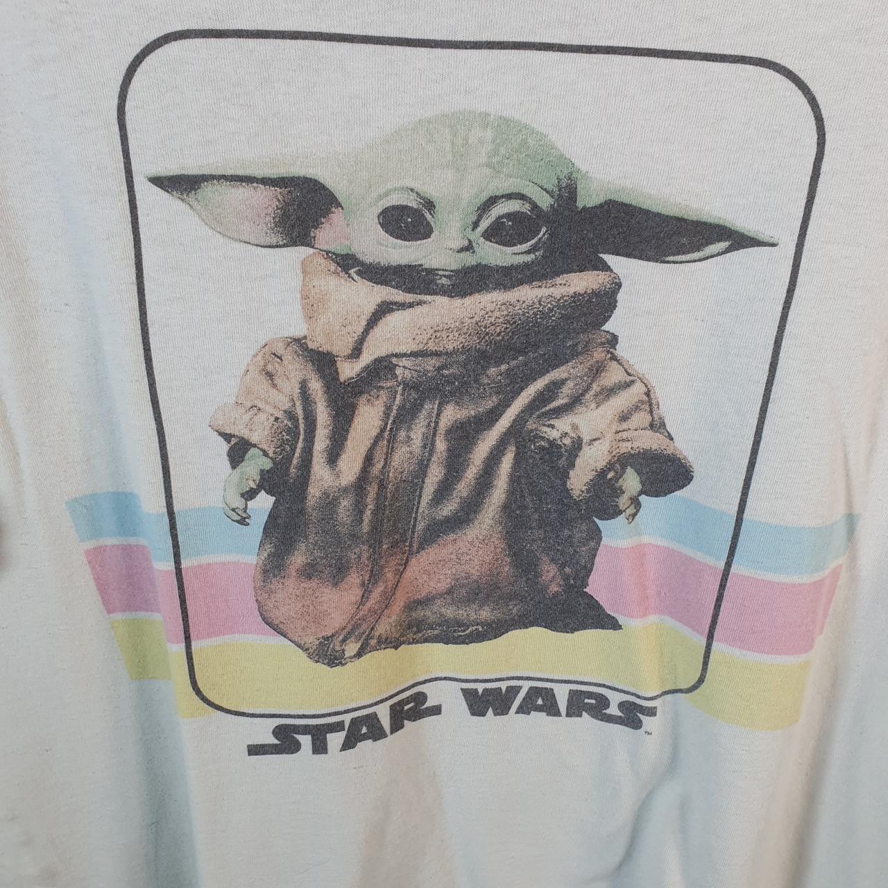 Vintage Star Wars Yoda T Shirt Shirt Womens 2XL White Logo Graphic Spellout