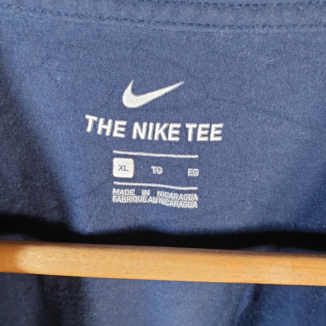 Vintage Nike T Shirt Men’s XL Blue Printed Single Swoosh Logo Athletic C8266