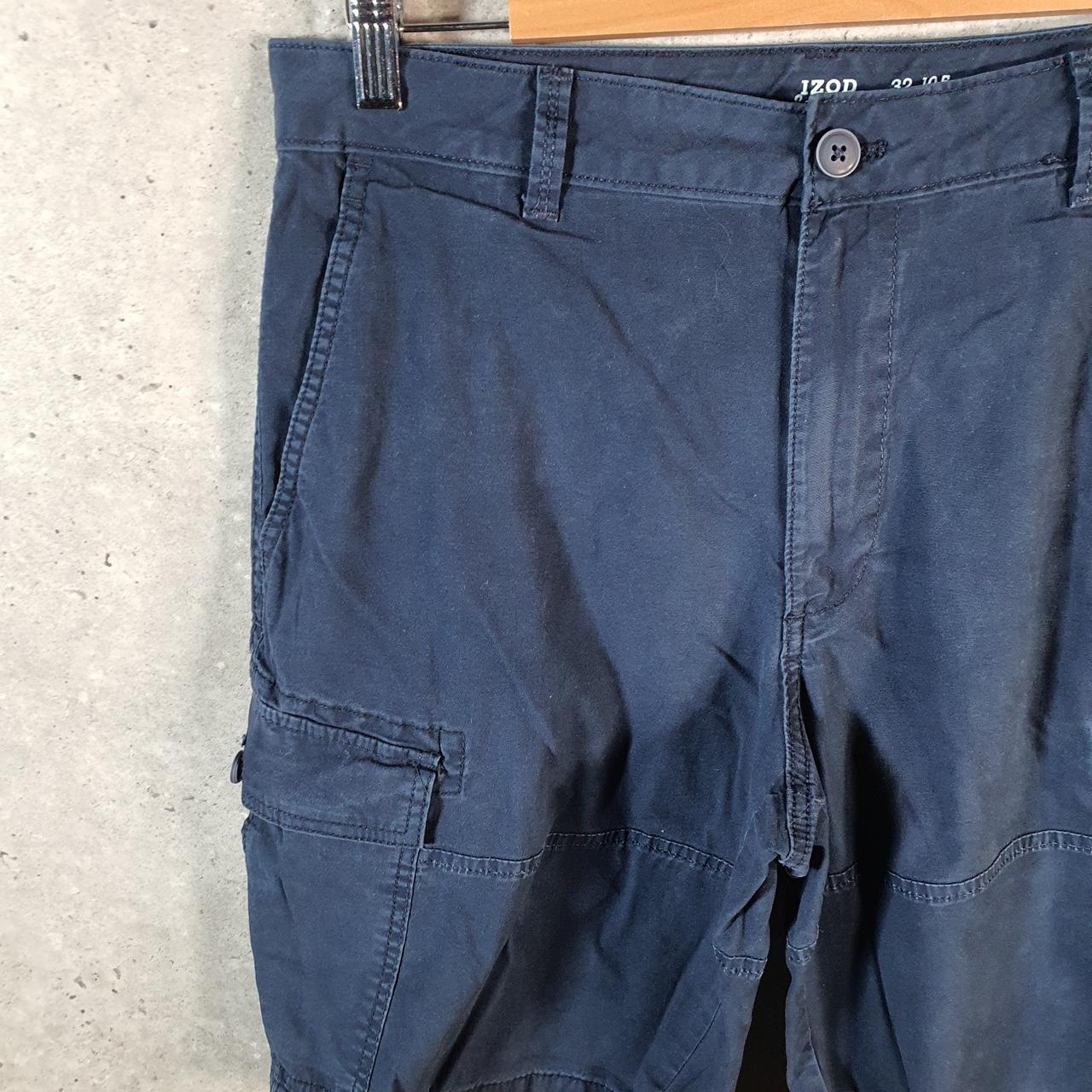 Vintage Izod Golf Chino Shorts Jorts Cargo Men’s W32 Blue Baggy Cotton A4238