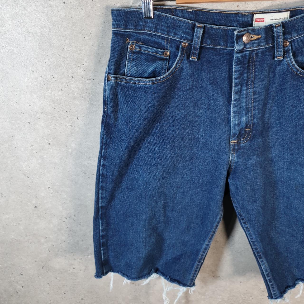 Vintage Wrangler Denim Shorts Jorts Cargo Men’s W34 Blue Baggy Cotton