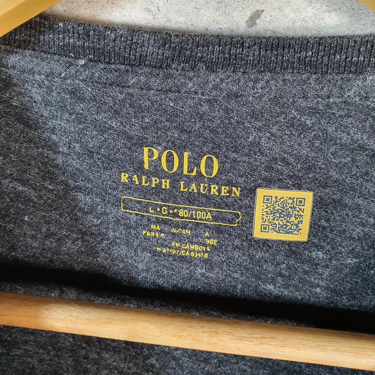 Vintage Ralph Lauren Polo Sport T Shirt Men’s Large Grey Custom Fit Embroidered Pony C8667