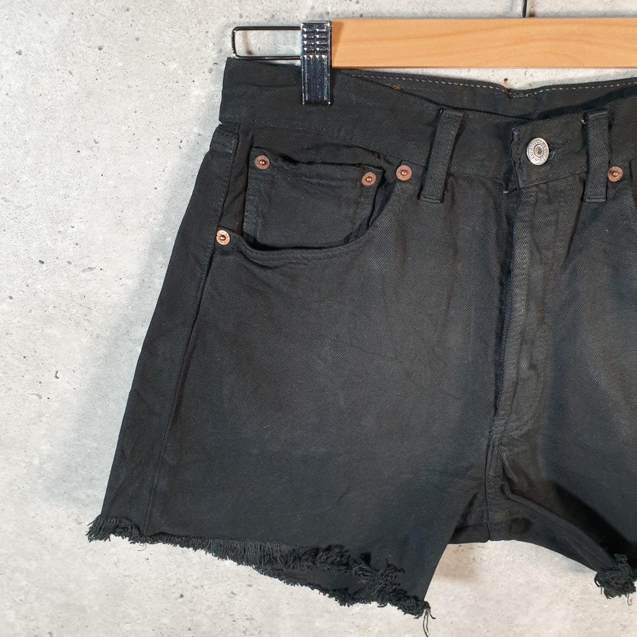 Vintage Levi’s 501 Baggy Shorts Jorts Cargo Womens W28 Black Relaxed Denim