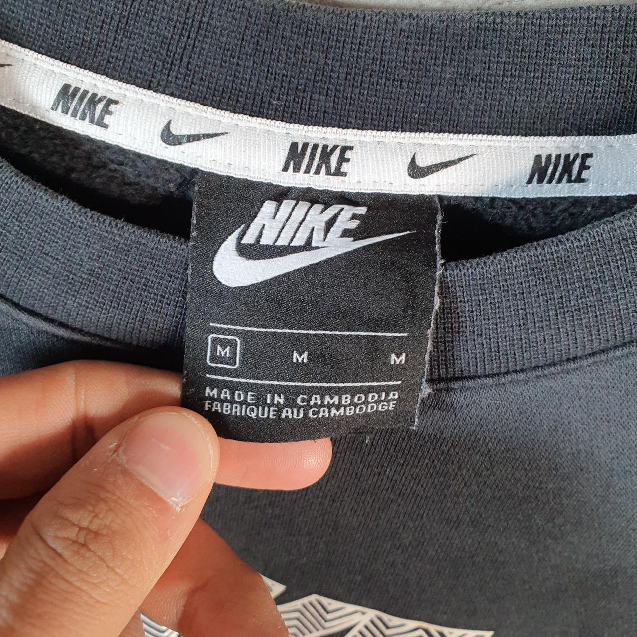 Vintage Nike Club Spellout Hoodie Men’s Medium Black Swoosh Y2K Pullover