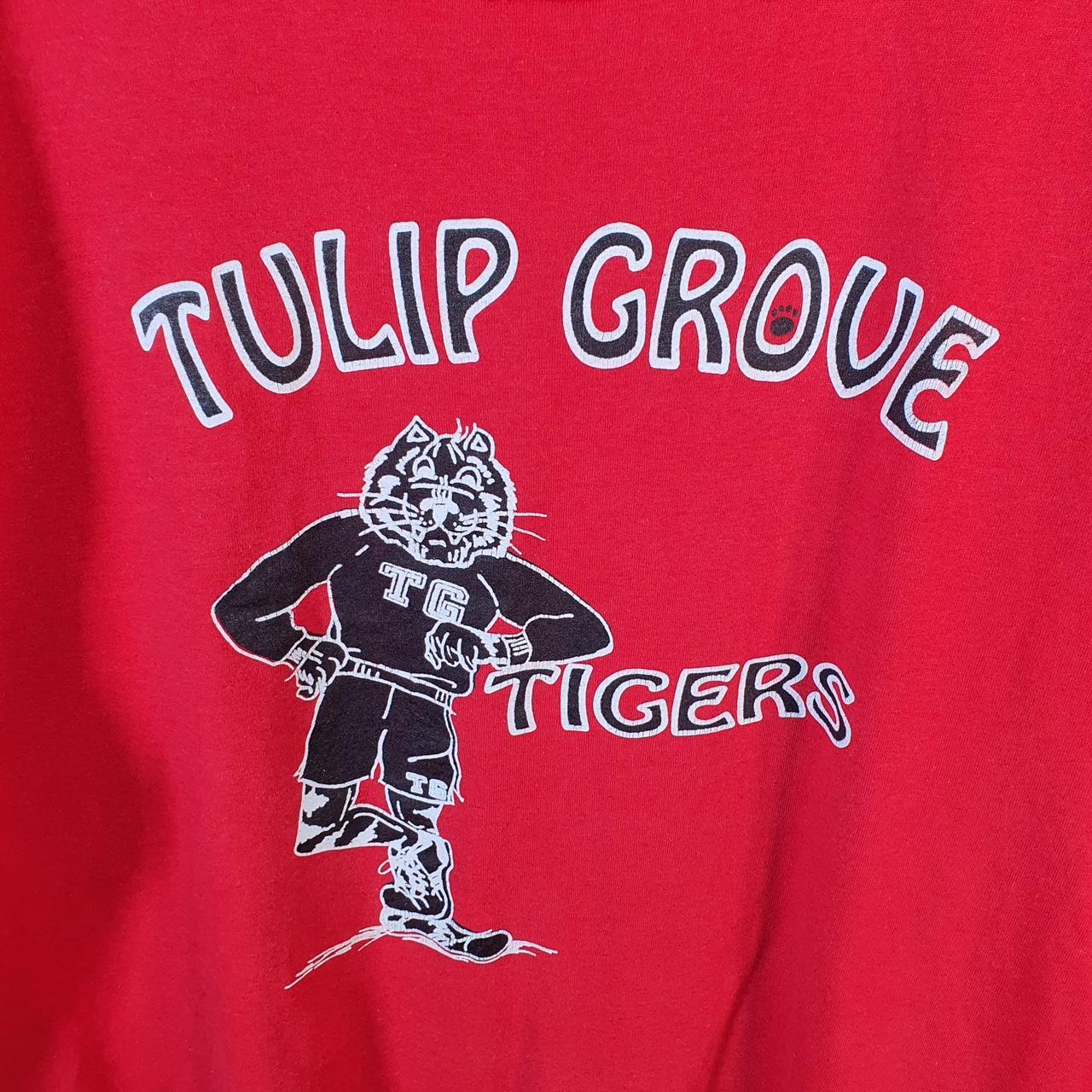 Vintage Screen Stars Tulip Grove Tigers 90s USA Single Stitch T Shirt Men’s XL Red