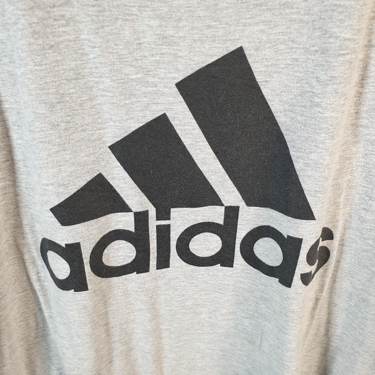 Vintage Adidas Amplifier T Shirt Men’s XL Grey Three Stripes Logo Athletic