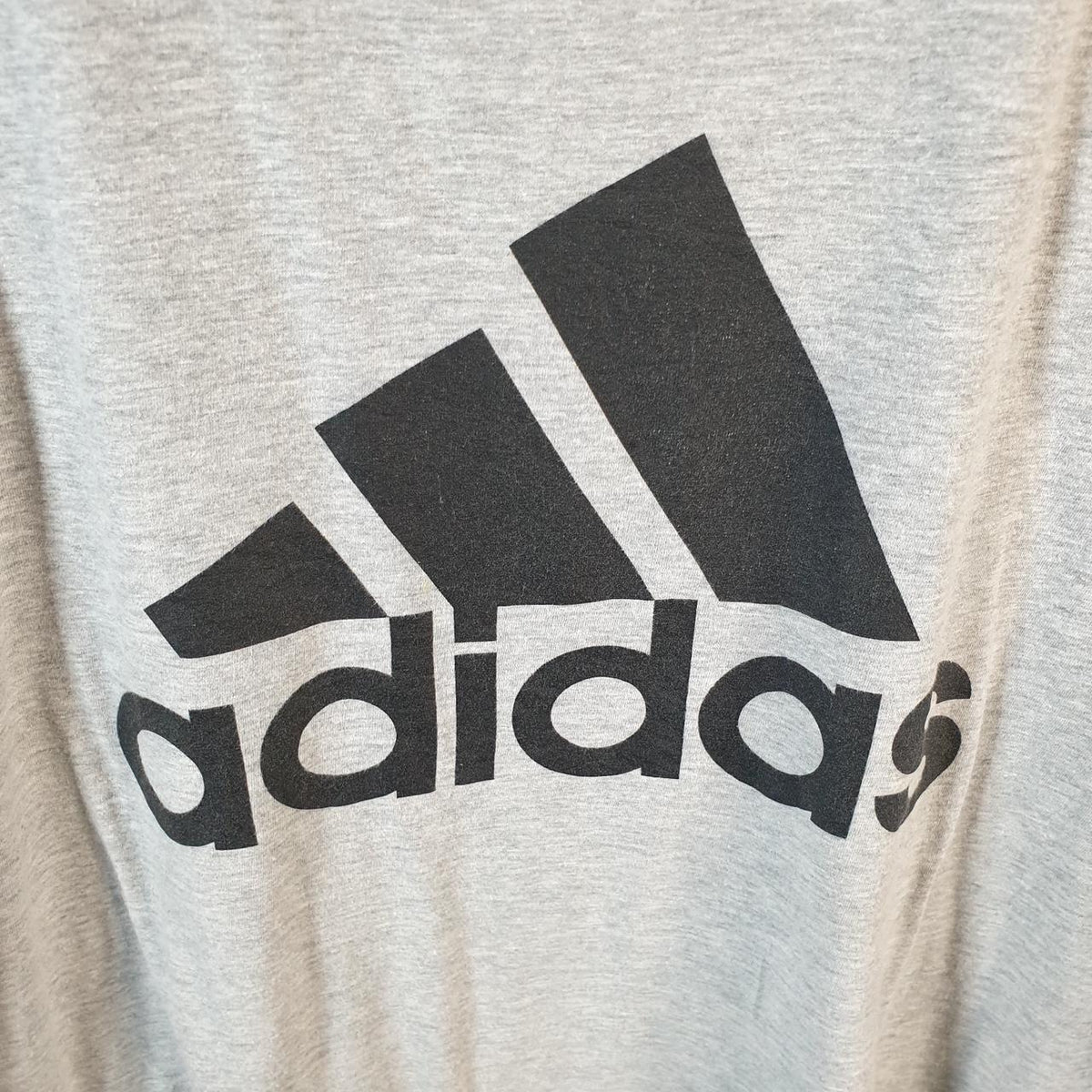 Vintage Adidas Amplifier T Shirt Men’s XL Grey Three Stripes Logo Athletic