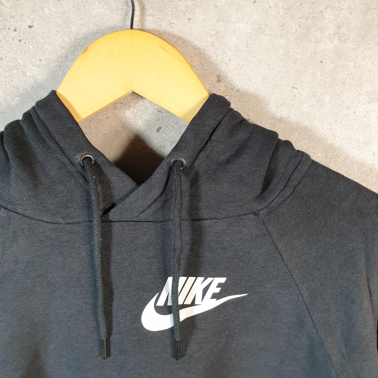 Vintage Nike Club Spellout Hoodie Womens Medium Black Swoosh Y2K Pullover