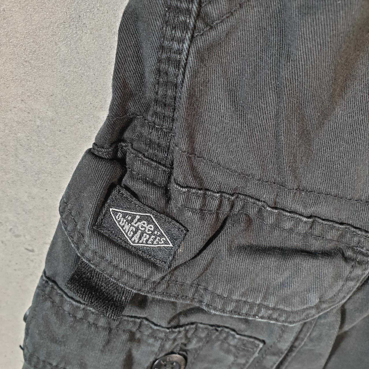 Vintage Lee Chino Shorts Jorts Cargo Mens W33 Black Baggy Cotton