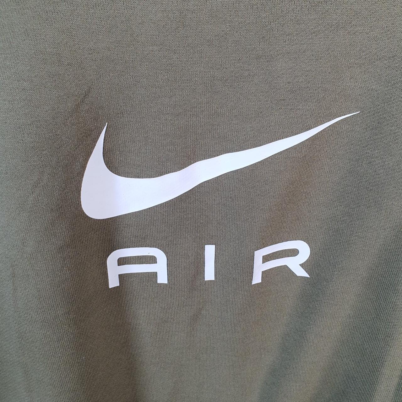 Vintage Nike Air Sweatshirt Men’s Large Khaki Green Swoosh Y2K Pullover Logo