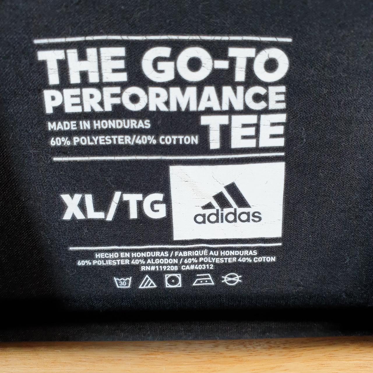 Vintage Adidas Go Tee Performance T Shirt Shirt Men’s XL Black Three Stripes Logo Athletic C9774