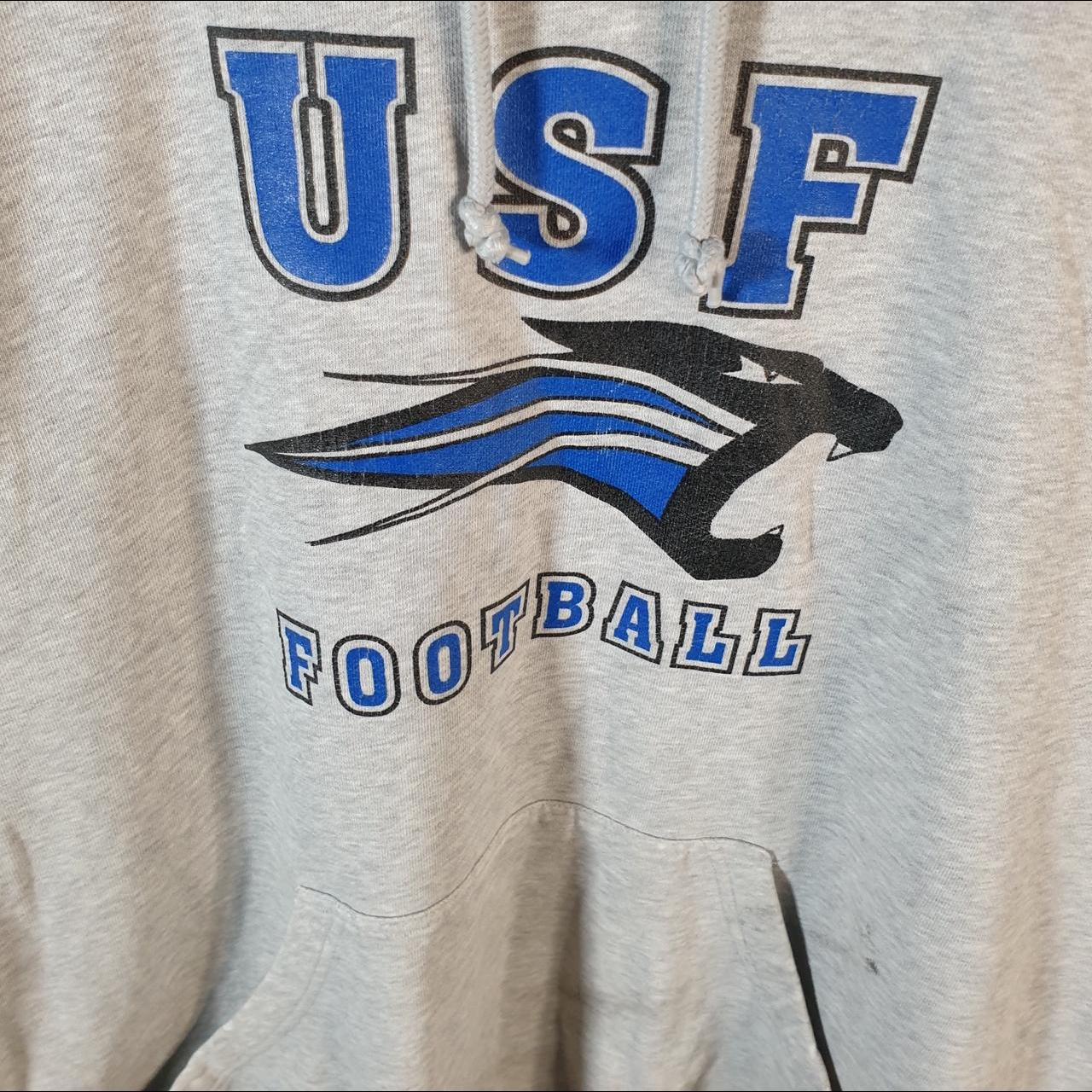 Vintage Adidas USF Football Graphic Hoodie Men’s Large Grey Pullover Baggy