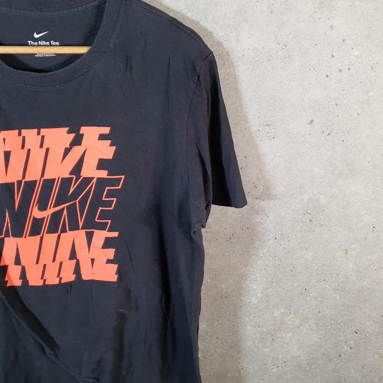 Vintage Nike Spellout Graphic T Shirt Men’s Medium Black Swoosh Athletic