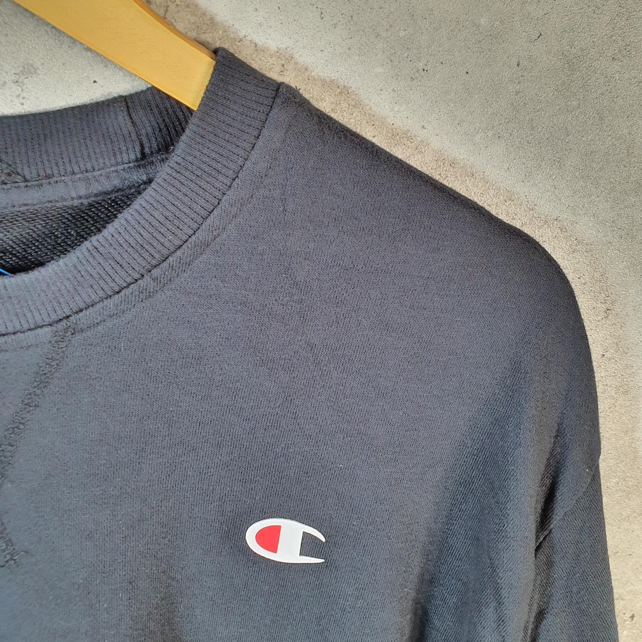 Vintage Champion Sweatshirt Men’s Large Black USA Pullover Spellout Logo