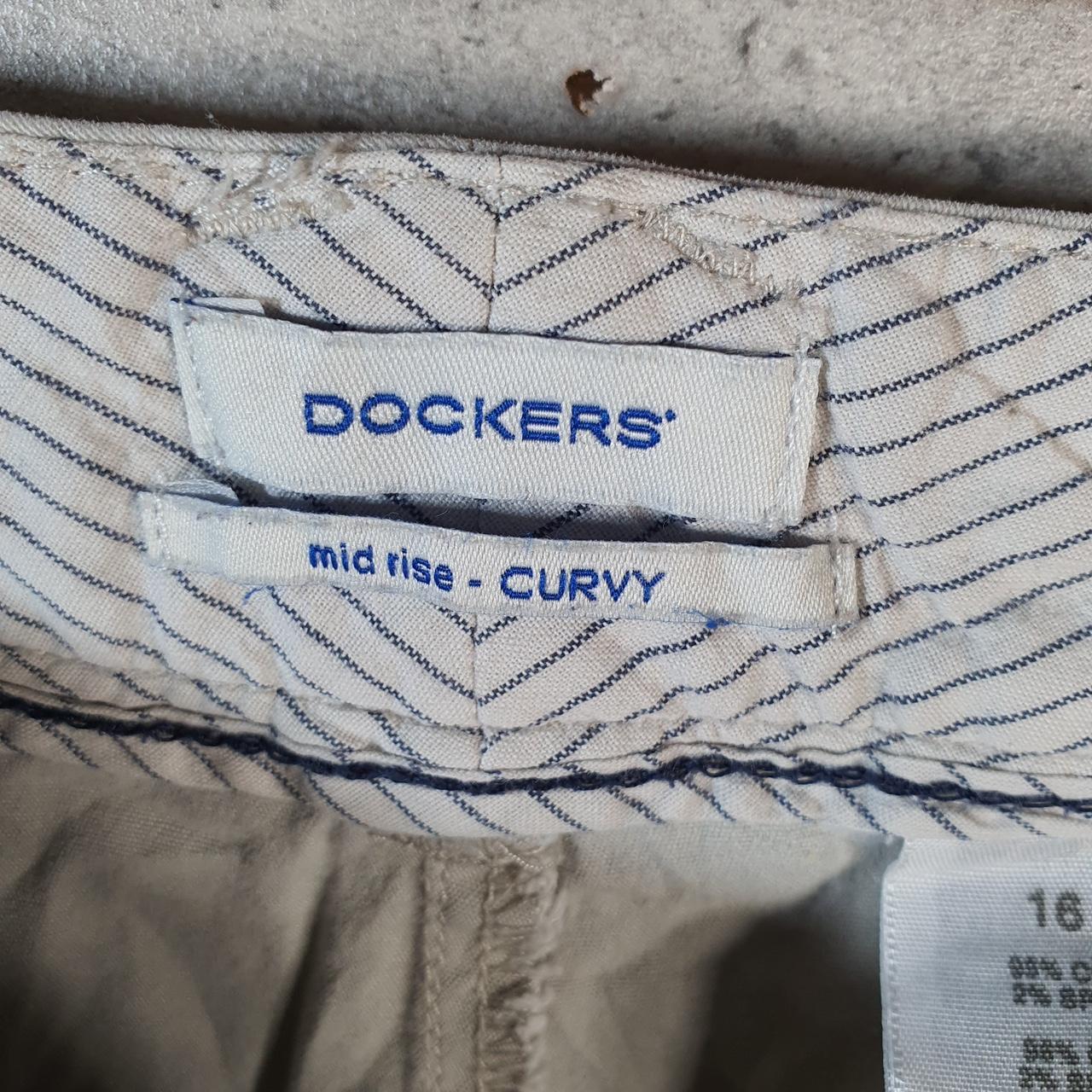 Vintage Dockers Chino Shorts Jorts Cargo Womens W34 Beige Baggy Cotton