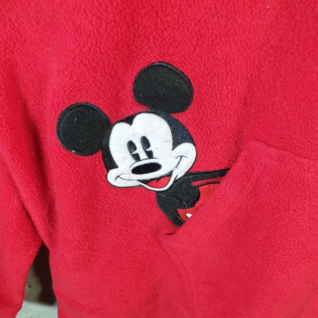 Disney Mickey Mouse Fleece Full zip Hoodie Womens 2XL Red Embroidered Logo