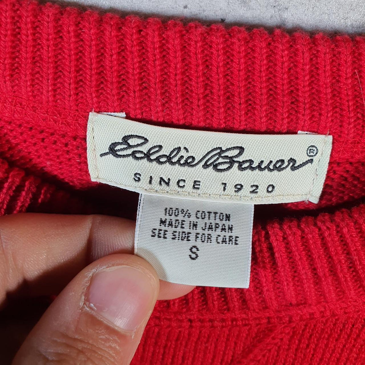 Vintage Eddie Bauer Knit Sweater Men’s Small Red Y2K Pullover