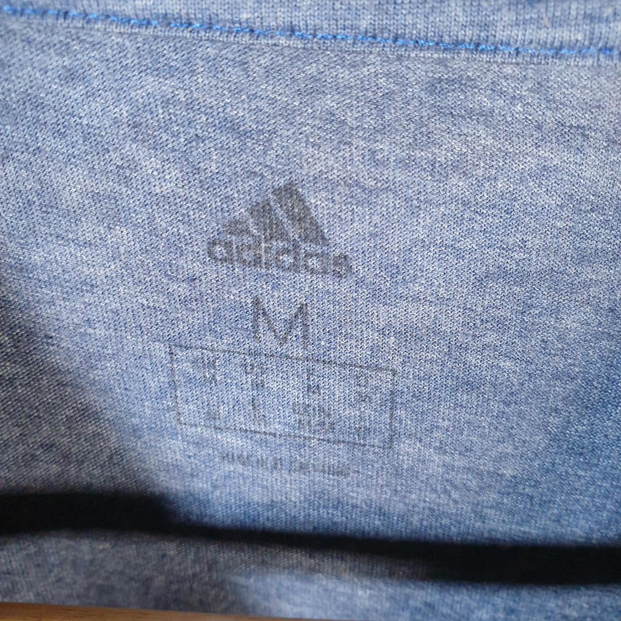 Vintage Adidas T Shirt Shirt Men’s Medium Blue Three Stripes Logo Athletic C9957