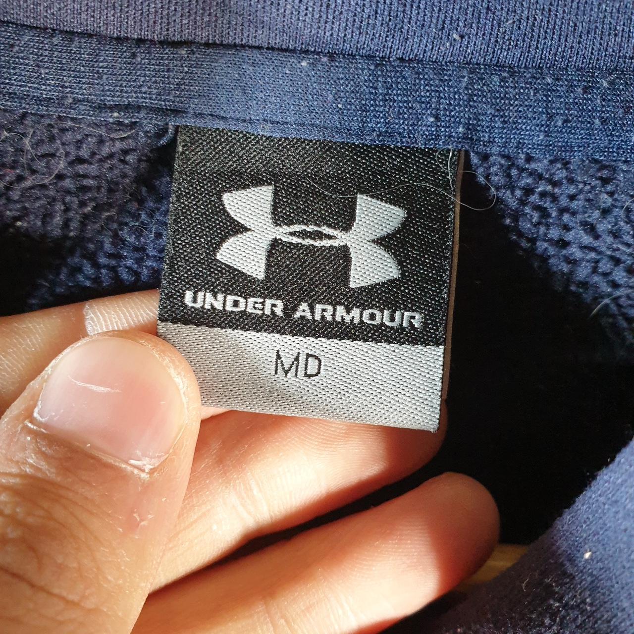 Vintage Under Armour Windbreaker Track Jacket Womens Large Navy Blue USA Pullover